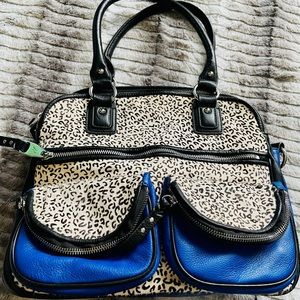 Aimee Kestenberg Haircalf and Leather Satchel Handbag